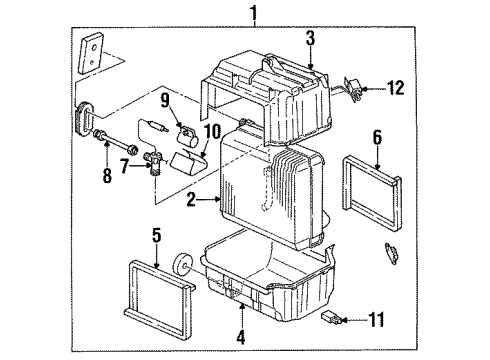 1990 Isuzu Amigo A/C Evaporator Components Clip, Expansion Valve Diagram for 8-94334-784-0