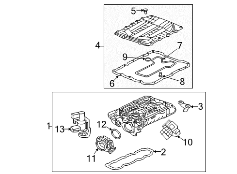 2017 Chevrolet Corvette Supercharger & Components Cover Assembly Gasket Diagram for 12642744