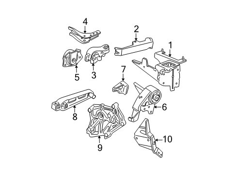 2000 Plymouth Neon Engine & Trans Mounting Bracket-Torque Reaction Diagram for 4668263AE