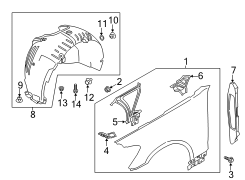 2020 Kia K900 Fender & Components Rivet-Blind Diagram for 81784B1000