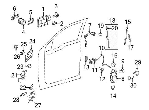2011 Ford F-150 Keyless Entry Components Handle, Outside Diagram for CL3Z-1522404-DRPTM