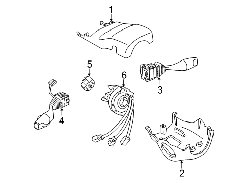 2004 Pontiac GTO Shroud, Switches & Levers Ignition Switch Diagram for 92123177