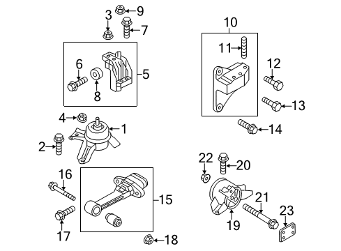 2011 Kia Optima Engine & Trans Mounting Bolt Assembly-Engine Mounting Diagram for 218912T000