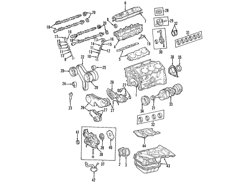 1999 Lexus RX300 Powertrain Control Bearing, Connecting Rod Diagram for 13041-0A010-04