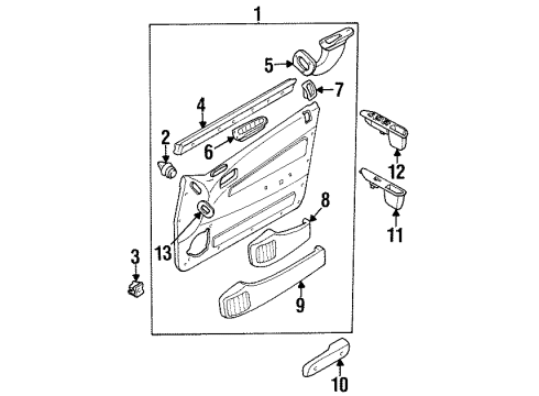 1995 Kia Sephia Front Door Rest-Arm, FLH Diagram for 0K2406939170