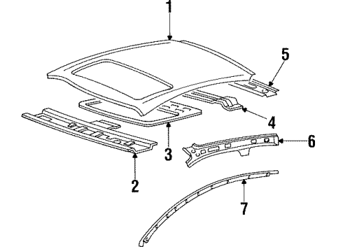 1997 Hyundai Tiburon Roof & Components Moulding Assembly-Roof, RH Diagram for 82860-27000