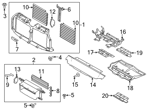 2020 Ford F-150 Splash Shields Upper Deflector Diagram for JL3Z-8327-B