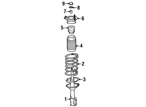 1998 Hyundai Elantra Struts & Components - Rear Rear Right-Hand Shock Absorber Assembly Diagram for 55361-29154