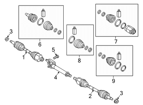 2021 Kia Sorento Drive Axles - Front Joint Kit-Diff Side Diagram for 495L3R5600