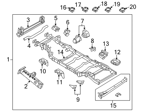 2015 Jeep Wrangler Frame & Components Bracket-Lower Control Arm Diagram for 68003478AA