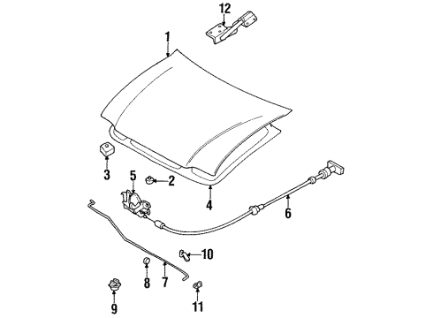 1996 Kia Sportage Hood & Components Wire-BONNET Release Diagram for 0K04F56710