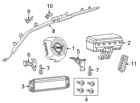 2019 Jeep Renegade Air Bag Components Sensor-Acceleration Diagram for 68335884AA