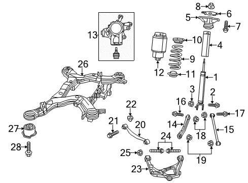 2012 Jeep Grand Cherokee Rear Suspension, Lower Control Arm, Ride Control, Stabilizer Bar, Torque Arm, Suspension Components Spring-Air Suspension Diagram for 68029912AF