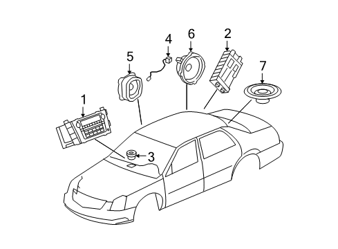 2011 Cadillac DTS Sound System Front Door Speaker Diagram for 15806970