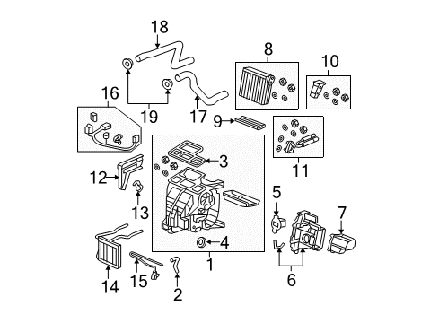 2008 Honda Fit Air Conditioner Case, Expansion Valve Cover Diagram for 79027-SAA-G01