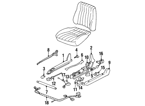 1996 Hyundai Sonata Tracks & Components Cover-Front Seat Mounting Rear Outer Diagram for 88565-28000-AQ