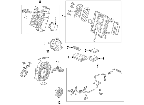 2015 Honda Civic Hybrid Components, Battery, Cooling System, Air Conditioner Rotor Diagram for 1A300-RW0-000