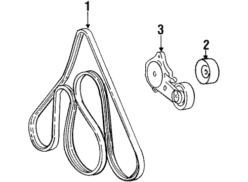 2000 Ford Crown Victoria Belts & Pulleys Serpentine Belt Diagram for 1W7Z-8620-AA