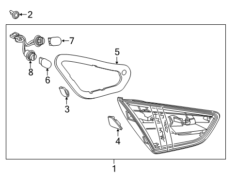 2019 Chevrolet Cruze Tail Lamps Socket & Wire Diagram for 39042850