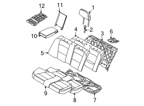 2009 BMW 335i Rear Seat Components Foam Section, Backrest Diagram for 52207130826