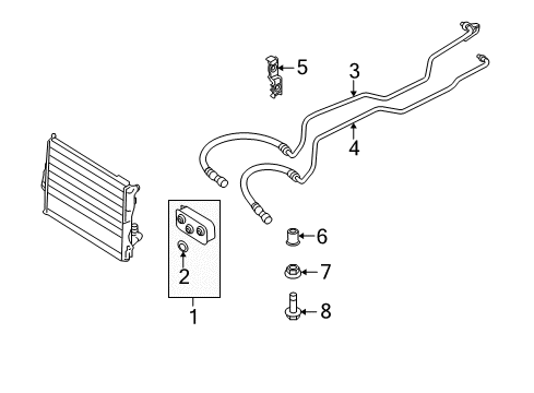 2007 BMW X3 Oil Cooler Transmission Oil Cooler Line, Flow Diagram for 17223452397