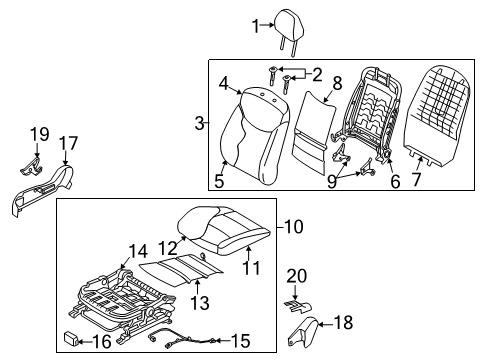 2012 Hyundai Elantra Heated Seats Cushion Assembly-Front Seat, Passenger Diagram for 88200-3Y000-PBS