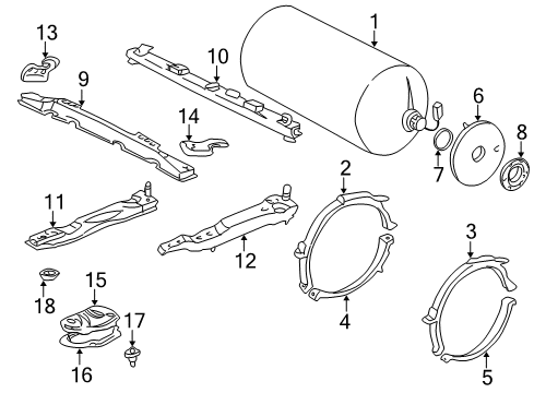 1999 Honda Civic Fuel System Components Plate, R. RR. Shock Absorber Diagram for 74670-S1G-A00