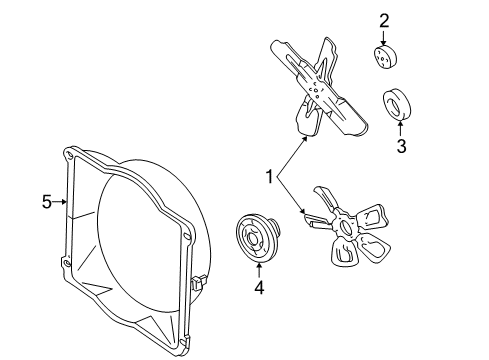 1998 Dodge B1500 Cooling Fan Fan-Cooling Diagram for 52028440AB