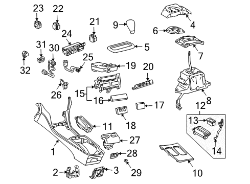 2005 Lexus LS430 Traction Control Components Box Sub-Assembly Diagram for 58801-50903-C0