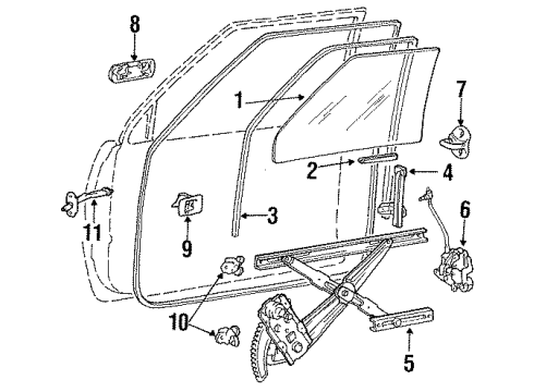 1987 Dodge Ram 50 Door & Components Cylinder Diagram for MB364594