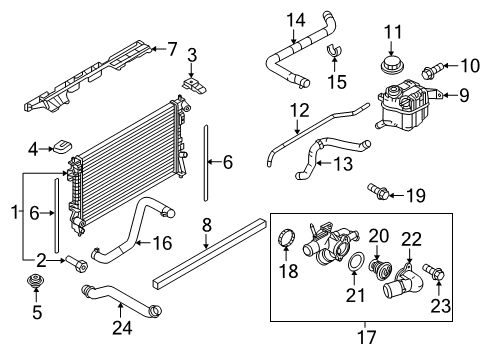 2018 Ford Taurus Radiator & Components Overflow Hose Diagram for 8G1Z-8063-A