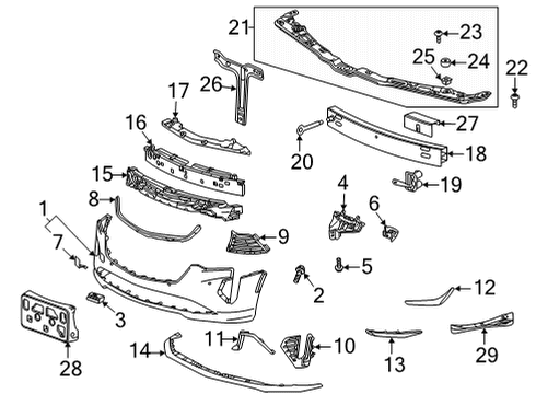 2022 Cadillac CT4 Bumper & Components - Front Cover Diagram for 84957792