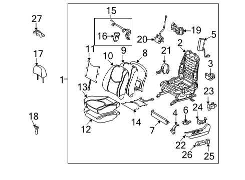 2012 Toyota RAV4 Front Seat Components Cushion Cover Diagram for 71072-42233-E3