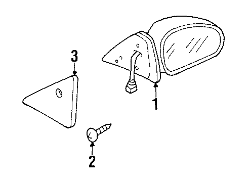 1998 Mercury Tracer Outside Mirrors Mirror Outside Diagram for F7CZ-17682-CA