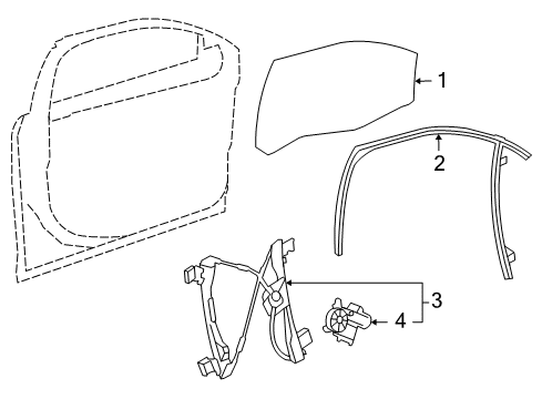 2012 Chevrolet Cruze Front Door Window Regulator Diagram for 95226745