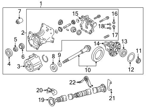 2020 Infiniti QX50 Axle & Differential - Rear Washer-Adjust, Drive Pinion Diagram for 38154-4N204