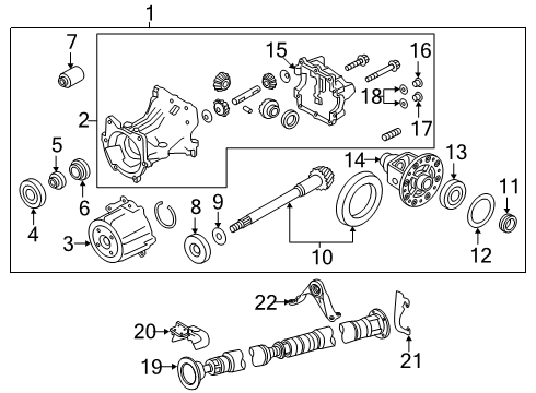 2020 Infiniti QX50 Axle & Differential - Rear Bracket-Heat, Propeller Shaft Diagram for 37205-5NA1A