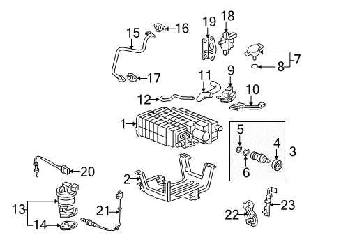 2010 Acura TL Powertrain Control Bracket Assembly, Canister Diagram for 17358-TA0-A00