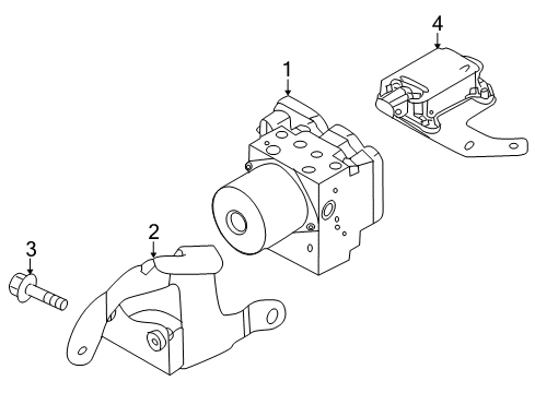 2010 Kia Forte ABS Components Bracket-Hydraulic Module Diagram for 589601M500