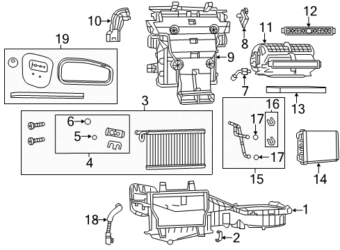 2015 Dodge Durango Air Conditioner Clip-Housing Diagram for 68079490AA
