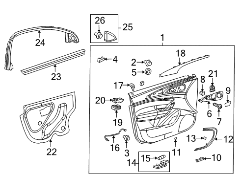 2012 Buick Regal Interior Trim - Front Door Belt Weatherstrip Diagram for 13228100