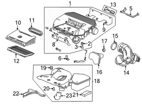 2022 Acura MDX Air Intake Stay Complete B, Air/C Diagram for 17262-61A-A00