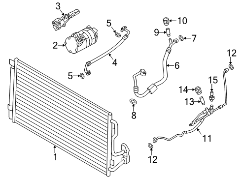 2019 BMW M4 A/C Condenser, Compressor & Lines Air Conditioning Compressor With Magnetic Coupling Diagram for 64506805072