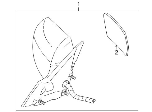 2008 Cadillac SRX Outside Mirrors Mirror Asm-Outside Rear View *Black Diagram for 15807482