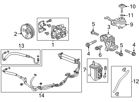 2010 Chevrolet Equinox P/S Pump & Hoses, Steering Gear & Linkage Cooler Pipe Diagram for 20912244