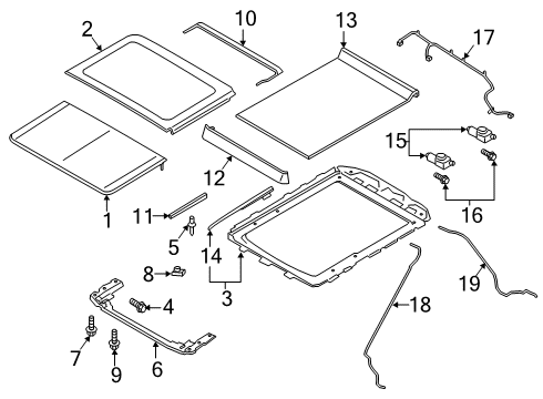 2021 Ford Expedition Sunroof Drain Hose Diagram for JL1Z-78502C52-C