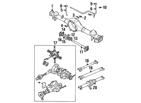 1998 Chevrolet Tracker Axle & Differential - Rear Rear Differential Axle Diagram for 30020514