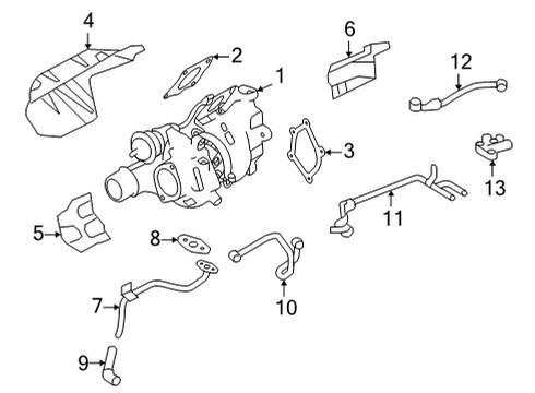 2020 Nissan GT-R Turbocharger Turbocharger Diagram for 14411-JF30A