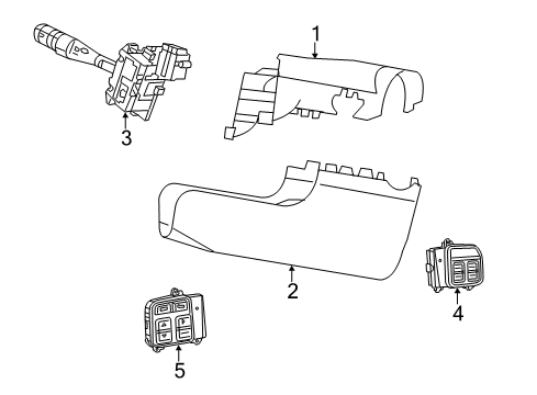 2016 Dodge Journey Switches SHROUD-Steering Column Diagram for 1RN30DX9AD