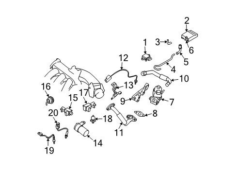 2008 Nissan Quest Powertrain Control Knock Sensor Diagram for 22060-7S000